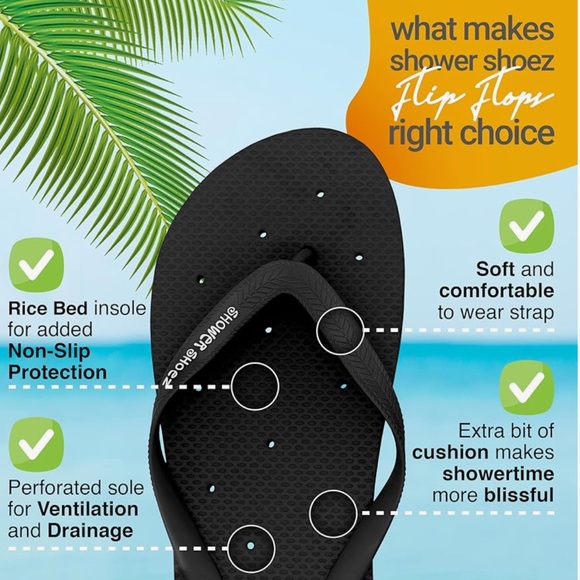 Women's Shower Non-Slip Water Flip Flops - Picture 6 of 7